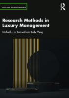 Research Methods in Luxury Management
 1032281103, 9781032281100