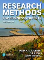 Research Methodsfor Business Students [9 ed.]
 1292402725, 9781292402727