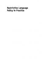 Restrictive Language Policy in Practice: English Learners in Arizona
 9781783096428