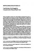 Revitalizing Health for All: Case Studies of the Struggle for Comprehensive Primary Health Care
 9781487513887