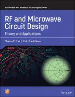 RF and Microwave Circuit Design: Theory and Applications (Microwave and Wireless Technologies Series) [1 ed.]
 1119114632, 9781119114635