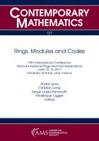 Rings, Modules and Codes [1 ed.]
 9781470452377, 9781470441043