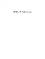 Ritual and deference: extending Chinese philosophy in a comparative context
 9780791478219, 9780791474570, 9780791474587
