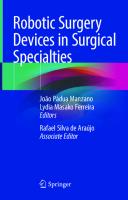 Robotic Surgery Devices in Surgical Specialties [1st ed. 2023]
 3031351010, 9783031351013