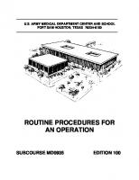 Routine Procedures For An Operation Subcourse MD 0935 [100 ed.]