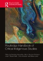 Routledge Handbook of Critical Indigenous Studies [1 ed.]
 1138341304, 9781138341302