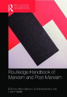 Routledge Handbook of Marxism and Post-Marxism [1° ed.]
 1138555525, 9781138555525