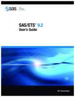 SAS/ETS 9.2 User's Guide
 1590479491, 9781590479490