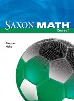 Saxon Math Course 1: Student Edition 2007 [Student ed.]
 9781591417835