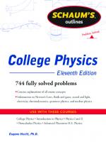 Schaum's Outline of College Physics [11th ed]
 9780071754880, 0071754881, 9780071754873, 0071754873
