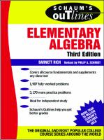 Schaum's outline of elementary algebra [3rd ed. /]
 0071431098, 007141083X, 9780071431095