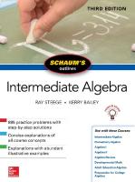 Schaum's Outline of Intermediate Algebra [3 ed.]
 1260120740, 9781260120745