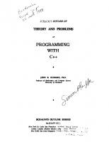 Schaum's outline of theory and problems of programming with C++
 9780070308374, 0-07-030837-3