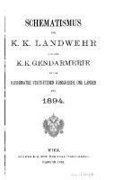 Schematismus der k. k. Landwehr und der k. k.  Gendarmerie der im Reichsrate vertretenen Königreiche und Länder für 1894