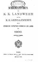 Schematismus der k. k. Landwehr und der k. k.  Gendarmerie der im Reichsrate vertretenen Königreiche und Länder für 1900