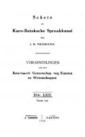Schets der Karo-Bataksche Spraakkunst