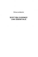 Scottish Evidence Law Essentials
 9781474461290