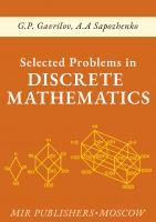 Selected Problems in Discrete Mathematics