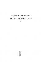 Selected Writings: Volume I Phonological Studies
 9783110892499, 9783110173628
