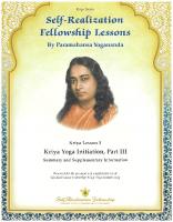 Self-Realization Fellowship Kriya Yoga Lesson 3
