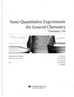 Semi-Quantitative Experiments for General Chemistry
 9780738093680