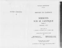 Sermons sur le Cantique 1-15, tome I
 9782204082518