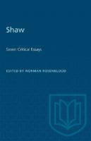 Shaw: Seven Critical Essays
 9781487584283