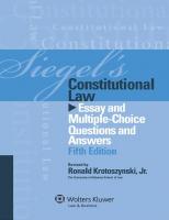 Siegel's Constitutional Law: Essay and Multiple-Choice Questions and Answers [5 ed.]
 1454809256