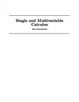 Single and Multivariable Calculus. Early Transcendentals