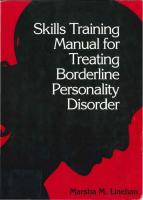 Skills Training Manual for Treating Borderline Personality Disorder
 0898620341, 9780898620344