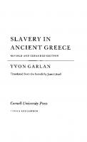 Slavery in ancient Greece / ; [translated from the French by Janet Lloyd]
 0801495040