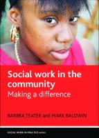 Social work in the community: Making a difference
 9781447314424
