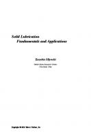 Solid lubrication fundamentals and applications
 9780824789053, 0824789059