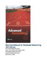 Solutions Manual for Advanced Accounting [13th ed.]
 9780134472140,  0134472144