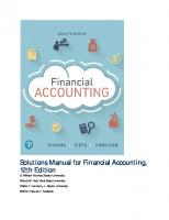Solutions Manual for Financial Accounting, [12th ed.]