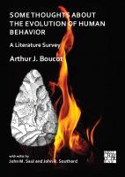 Some Thoughts about the Evolution of Human Behavior: A Literature Survey
 9781789699043, 1789699045