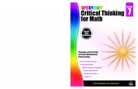 Spectrum critical thinking for math. Grade 7.
 9781483839622, 1483839621