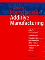 Springer Handbook of Additive Manufacturing (Springer Handbooks) [1st ed. 2023]
 3031207513, 9783031207518