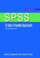 SPSS: A User-Friendly Approach for Version 22 [3 ed.]
 1319016871, 9781319016876