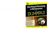 Starting and Running a Restaurant for Dummies [1 ed.]
 9781119997023, 9780470516218