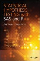 Statistical hypothesis testing with SAS and R
 9781119950219, 111995021X