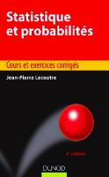 Statistique et probabilités - 6e éd. : Cours et exercices corrigés (Éco Sup) (French Edition)
 2100752596, 9782100752591