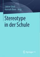 Stereotype in der Schule [1. Aufl. 2020]
 978-3-658-27274-6, 978-3-658-27275-3