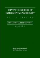 Stevens' Handbook of Experimental Psychology, Sensation and Perception [Volume 1, 3 ed.]
 0471377775, 9780471377771, 9780471207856