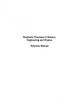 Stochastic Processes in Science, Engineering and Finance   (Solutions, Instructor Solution Manual) [1 ed.]
 1584884932, 9781584884934