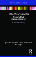 Strategic Human Resource Management: A Research Overview
 1138591998,  9781138591998