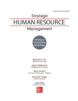 Strategic Human Resource Management: Gaining a Competitive Advantage [2nd Canadian Edition]