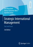 Strategic International Management: Text and Cases [3 ed.]
 9783658078843, 3658078847