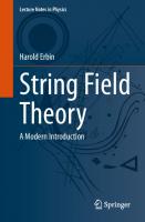String Field Theory; Modern Introduction
 9783030653200, 9783030653217