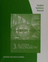 Student solutions manual algebra & trigonometry, third edition, James Stewart, Lothar Redlin, Saleem Watson [3 ed.]
 0840069235, 9780840069238